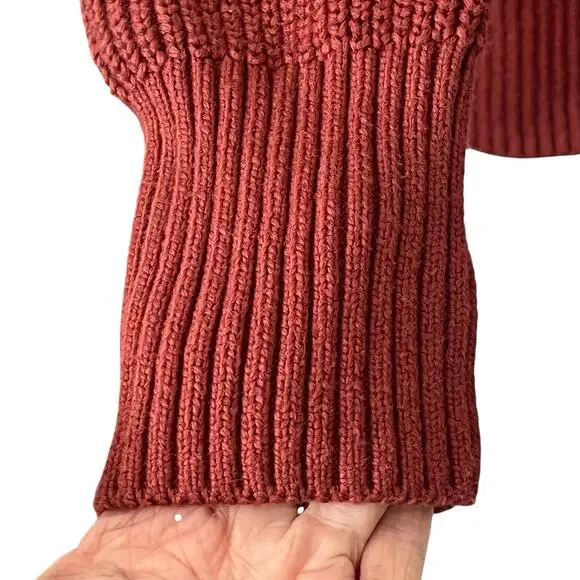 Faherty Cozy Boyfriend Cardigan Women's Size M Ribbed Jackson V Neck Henna NEW - Picture 6 of 8